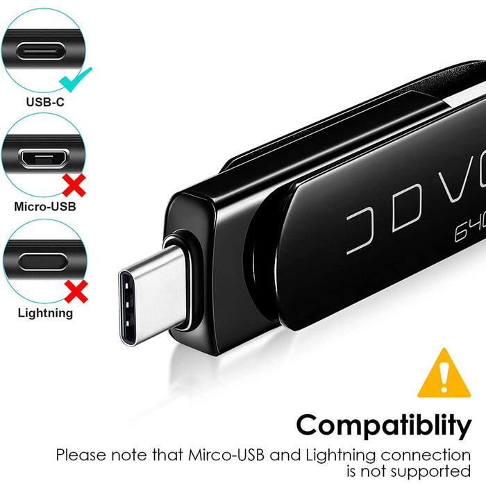 VTUC308 - USB3.0 Type-C/Type-A Dual Head Smartphone OTG Flash Drive-Swivel