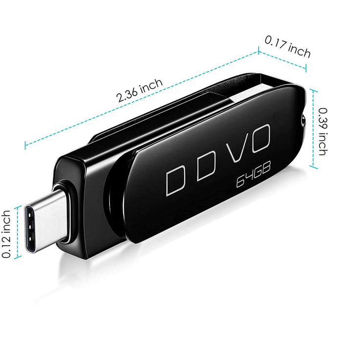 VTUC308 - USB3.0 Type-C/Type-A Dual Head Smartphone OTG Flash Drive-Swivel